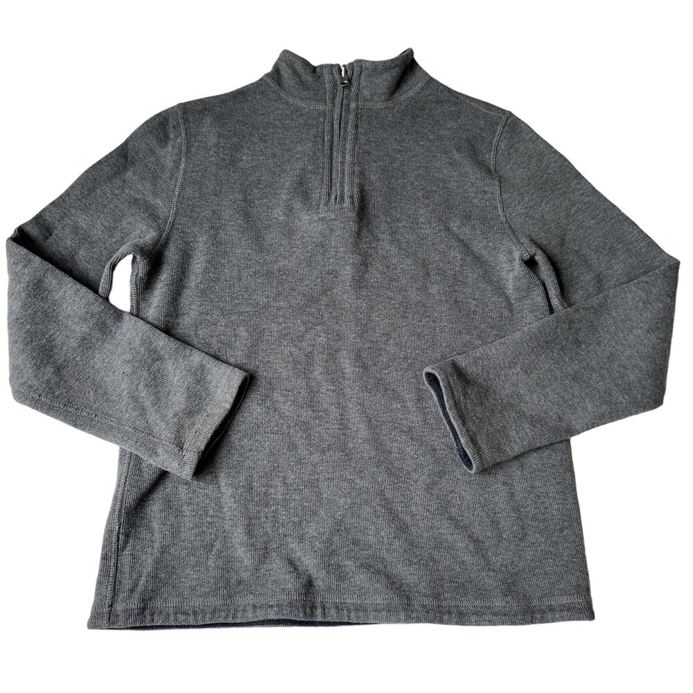 Classic Club Gray 1/4 Zip Long Sleeve Pullover Sweater